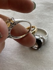 Lot Of 3 Vintage 925 Sterling Silver Rings Gemstones Assorted Estate Jewelry