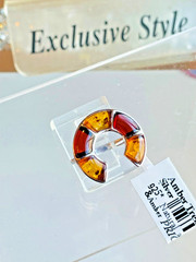 100% Genuine Baltic Natural Amber Ring Size 6 Honey Cherry Colors Shoe Style 老琥珀