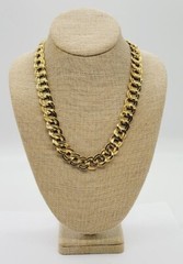 MONET Necklace Gold Tone Double Oval Link RARE Statement Runway Vintage 21 in