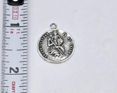 Vintage Sterling Silver 925 Saint St. Christopher ‘Be My Guide’ Catholic Pendant