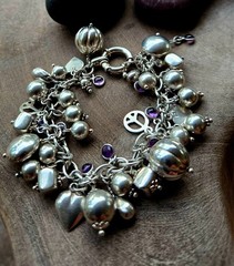925SS & Amethyst OOAK Vintage Cha-Cha Bracelet 54gr Combo 925 – C-Description 👀