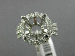 ESTATE LARGE 1.52CT DIAMOND 14KT WHITE GOLD 3D HALO SEMI MOUNT ENGAGEMENT RING