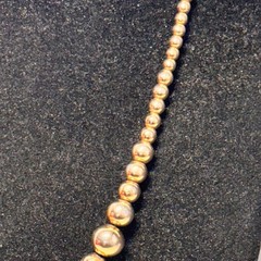 NECKLACE vintage goldtone metal graduated beads chain spring ring clasp 19 1/4″