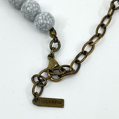 Vintage SUGARFIX by BaubleBar Modern Boho Marble Bead Tassel Pendant Necklace