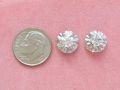 ANTIQUE 1.35ctw MINE DIAMOND PLATINUM BALLERINA SETTING 10 mm STUD EARRINGS 1930