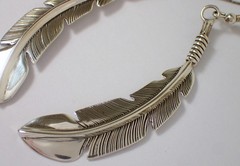 ESTATE Vtg Navajo Feather 12.2g Sterling Silver Feather 3 1/8″ Dangle Earrings