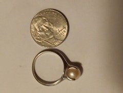 14k Gold Vtg Womens Pearl Ring Size 6 3/4?sized At Pawn Shop Price 2 Sell!3 Gram