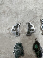 Lot Of 11 Vintage Native American Turquoise & Sterling Silver Charms Pendants