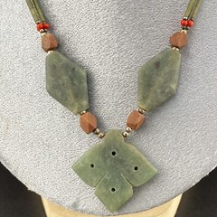 Beautifully Designed With Elegance And Fine Art Work Afghan Jade Unique Necklace