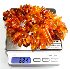 68gr RUSSIAN SOVIET BALTIC AMBER BEAD NECKLACE 琥珀 BRACELET STONE PENDANT EARRING