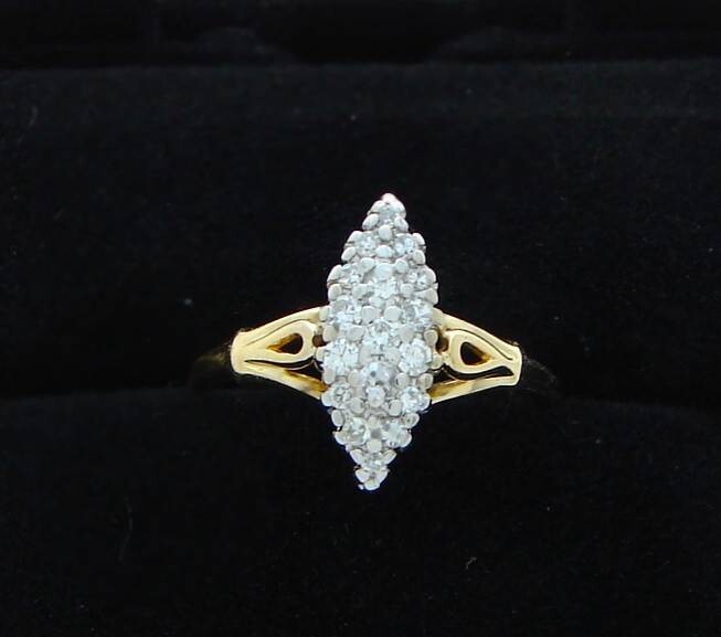 ANTIQUE MARQUISE SHAPE DIAMOND ESTATE RING VINTAGE RING