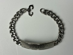 Vintage 925 ID Bracelet Signed Elco Sz7.5 Sterling Silver 9mm 38 Grams – Richard
