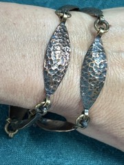 Vintage Maya Mexico Men Or Women’s Hammered Copper Bracelet 8.5”large Wrist 30 g