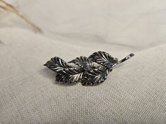 Vintage Leaf Brooch 835 Teka Theodore Klotz Pre Owned Silver German Jewelry