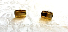 Vintage Gold Tone Cufflinks & Tie Bar Set Scroll Signed Lamode Karatclad Classy