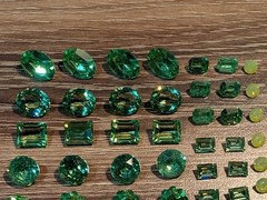 Uranium Glass Rhinestone Lot