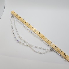 Vintage 3 Strand Aurora Borealis Choker 13.75 to 15.5 Inches