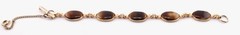 Vintage Tortoise Glass Panel Bracelet with Safety Chain 7.5”