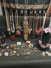 Vintage 2 Modern Costume Jewlery Lot Necklaces Earrings Bracelets Pins And More