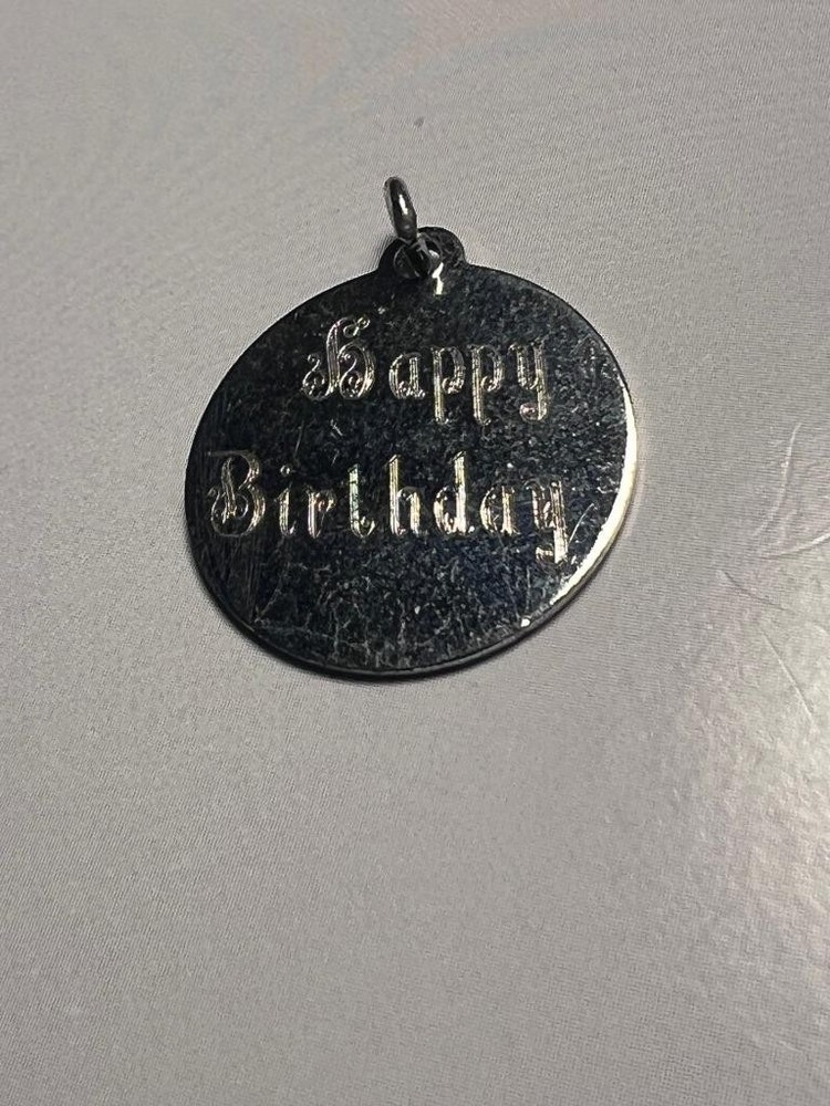 Vintage Sterling Silver Happy Birthday 21 Charm AJC Co Birthday Pendant 2.4g