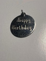 Vintage Sterling Silver Happy Birthday 21 Charm AJC Co Birthday Pendant 2.4g