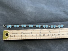antique Norway sterling silver double heart bracelet 925 Enamel