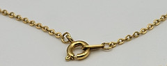 Vintage Gold Tone Chain Clear Glass Cross Necklace 18 Inch Spring Ring Clasp