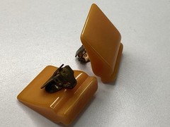 Vintage Large 1980s 1990s Statement Bold Heavy Earrings Clip-on Lot Bakelite