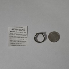 Ancient Byzantine Bronze Monogram Ring 8th-12th Century AD Artifact Jewelry COA