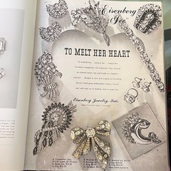 Rare 1942 Eisenberg Original Rhinestone Bow Brooch Patent Book Piece F. Nathan
