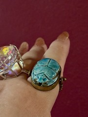 Aunt Elza Large Scarab Egyptian Ring Magical Strega Fortune Teller Heirloom