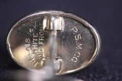 Antique PSM Phillip-Simons Co Belais 14K White-Gold-Front Cufflinks Oval Shape