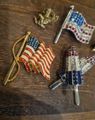 4th of July Vintage & Contemporary USA America Brooch Pins Lapel Pins