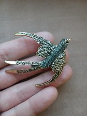 New Collection Dold And Gray Antique Bronze Bird Brooch