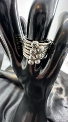 Vintage Seven Band Beaded Spinner Ring 7.8g Sterling Silver 925 Sz 6