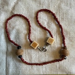 Vintage Lot 5 Necklace 2 Bracelet Metal, Glass, Stone, Plastic Beaded Jewelry