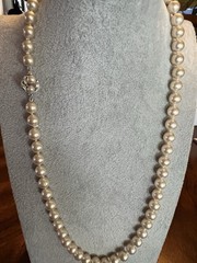 VINTAGE MAJORICA PEARL NECKLACE 24 INCHES 9MM PEARLS IN BOX EXCELLENT CONDITION