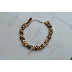 Vintage Signed Goldette N.Y. Victorian Revival Slide Bracelet