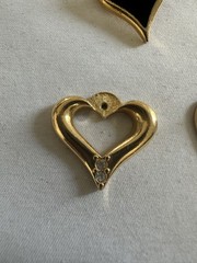 Lot Of Heart-shaped Jewelry Pendant Brooch Keychain Enamel Rhinestone Pearl