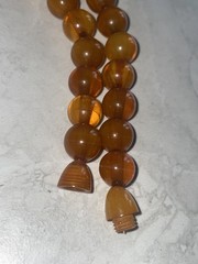 Antique Amber and Butterscotch Bakelite Plastic Screw Clasp Necklace 72 Grams
