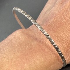 Sterling Silver Mexico Vintage Bangle Bracelet Estate Fine Jewelry Pre-owned