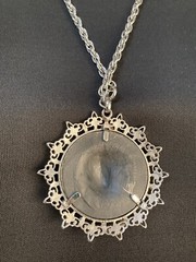 VTG Liberty 1794 Art Deco fashion Coin pendant ‘necklace Silver Tone 22”