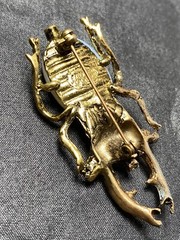 NWOT Kelley Hollis Signed Darling Scarab Moonstone/Rhinestone Beetle Brooch/Pin!