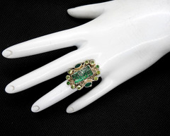 Nicky Butler Ring 925 Sterling Silver Green Rutilated Quartz Peridot Designer