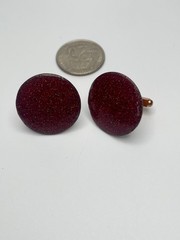 Vintage Mid-Century Modern Copper Enamel Maroon Dark Studio Craft Cufflinks