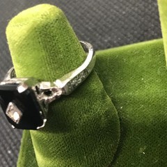 Vintage Vargas Sterling Silver Stamped and Black Onyx Ring Size 6 Hallmarked