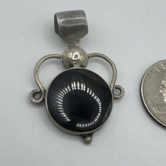 925 Sterling Silver And Black Onyx Pendant