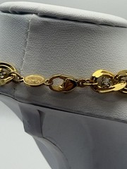 Napier Gold tone rhinestone Chain Link necklace 18 Inch