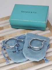 Vintage Elsa Peretti Tiffany & Co Sterling Silver Minimalist Hoop Earrings Rare