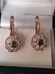 Vintage 1990-s 14 Ct Rolled Gold Mystic Topaz Zircons Earrings-Hallmarked 585 RG